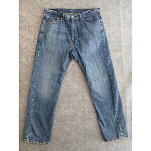 Levis 505 Mens Jeans Regular Fit Straight Leg Blue Stretch 36 x 29.5 Style 40196